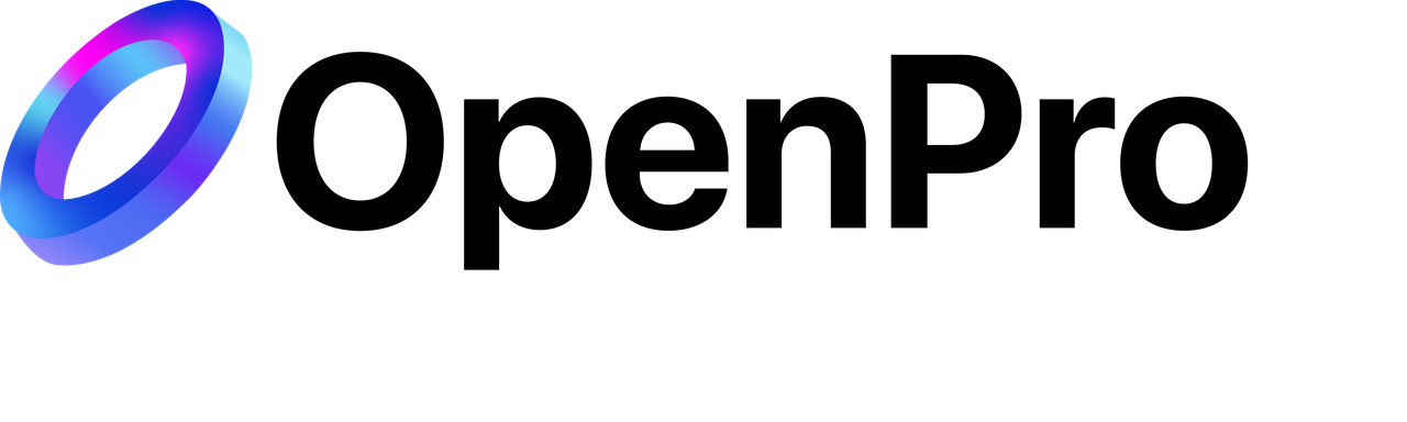 Logo officiel OpenPro — version noire, PNG fond transparent